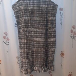 Blue and White Plaid Sleeveless Dress